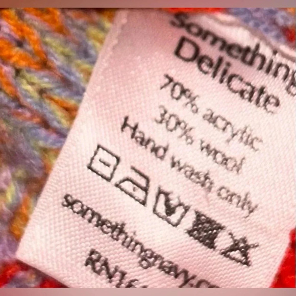 SOMETHING NAVY MULTI COLOR RUFFLE MOCK NECK SWEATER SIZE XS - Picture 9 of 9